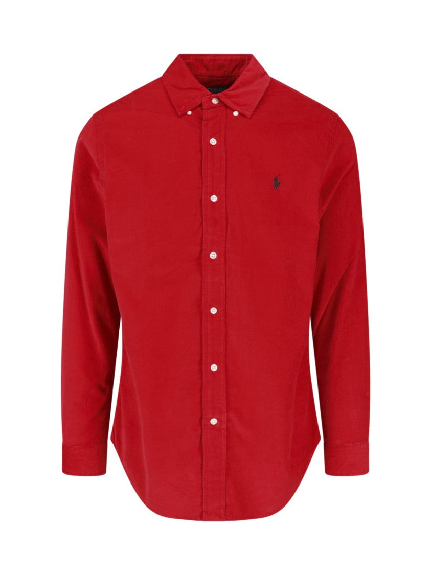 Polo Ralph Lauren Red Corduroy Ribbed Button-Down Shirt