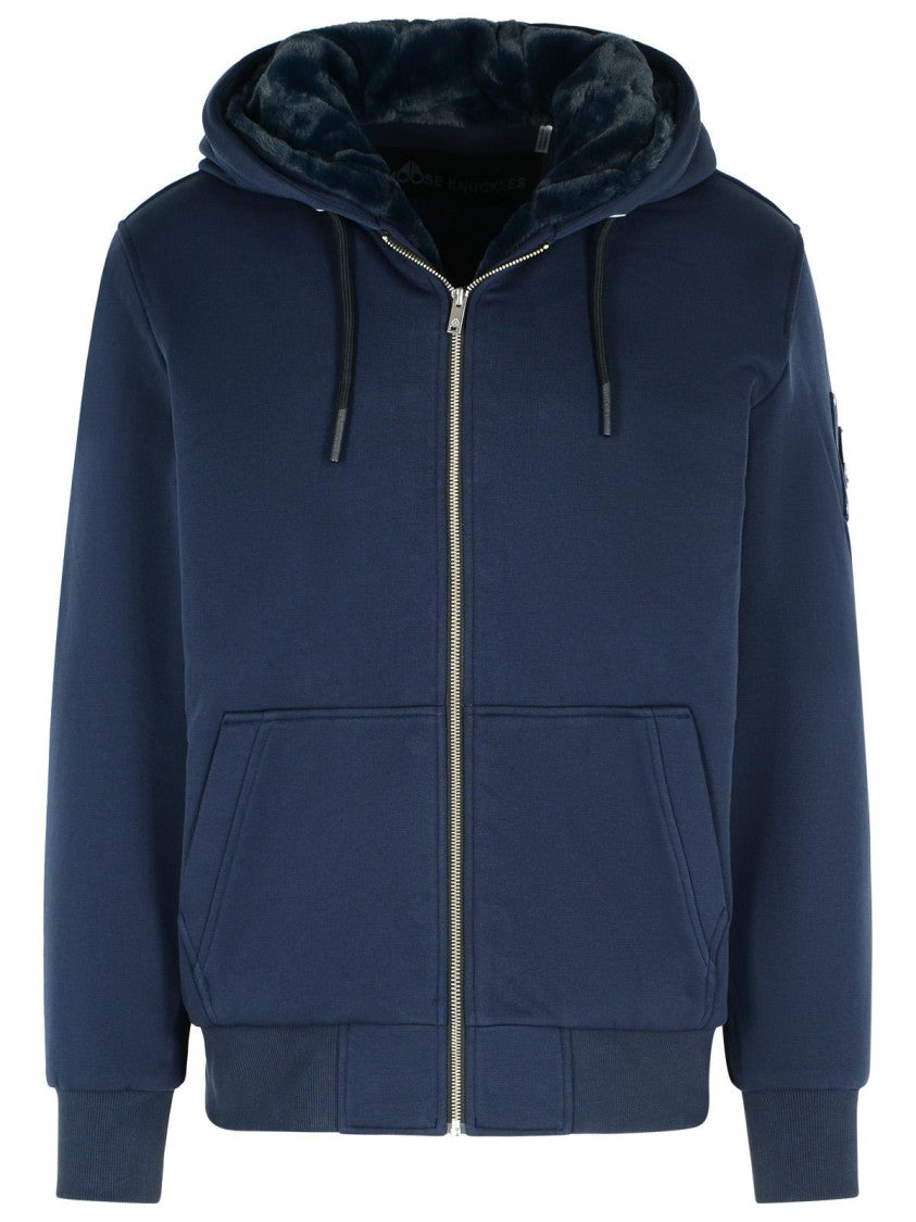 Moose Knuckles Bunny' Navy Cotton Blend Sweatshirt