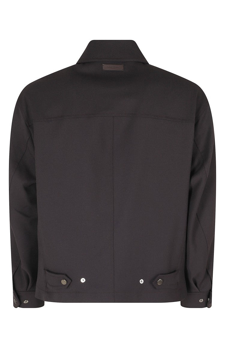 Paolo Pecora Short Brown Tecnolana Jacket With Classic Collar