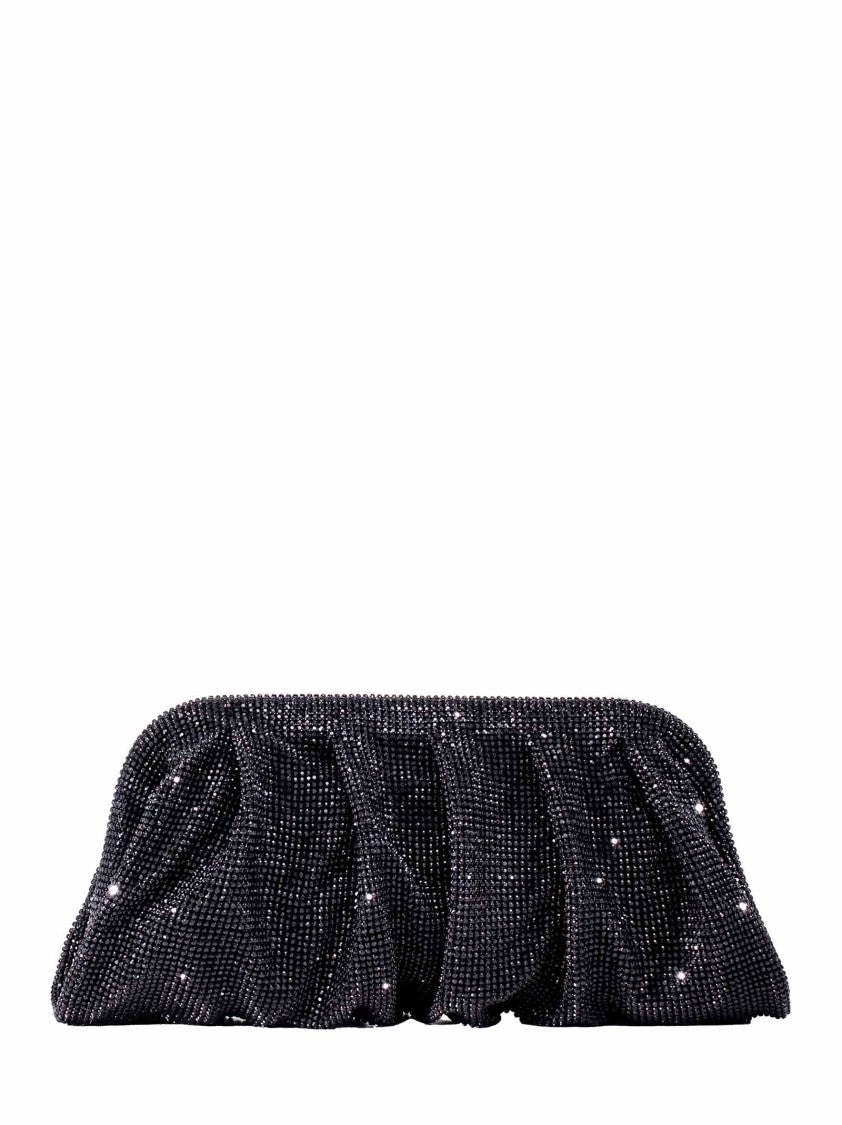 Benedetta Bruzziches Rhinestone-Embellished Black Aluminum Mesh Clutch
