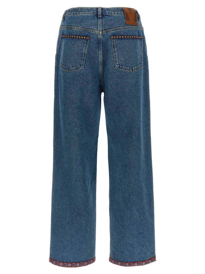 Valentino Garavani Floral Insert Jeans
