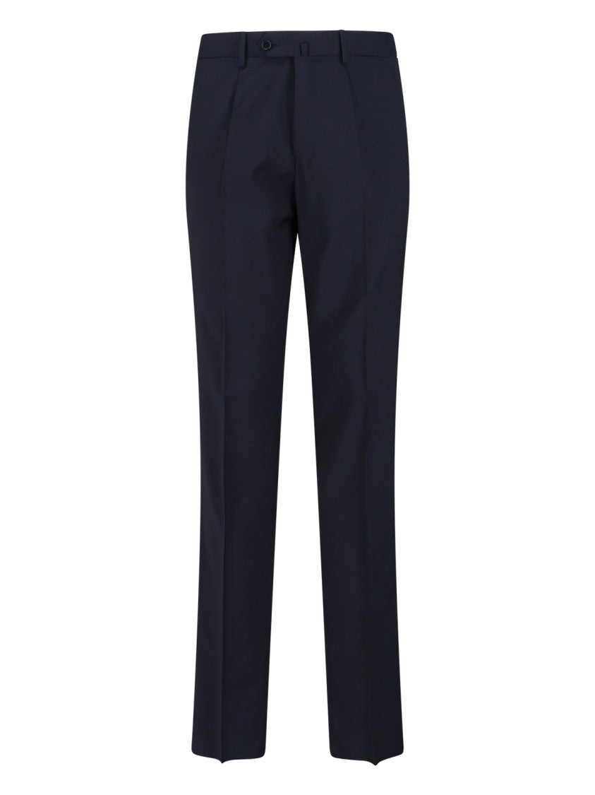 Caruso Single-Breasted Blue Wool Suit, Dark Shade