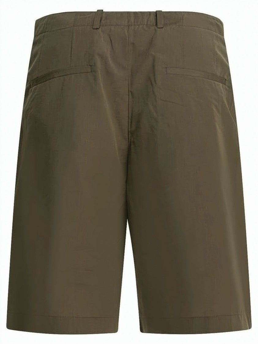 Our Legacy Tailored Brown Shorts With Flat Front And Button Closure