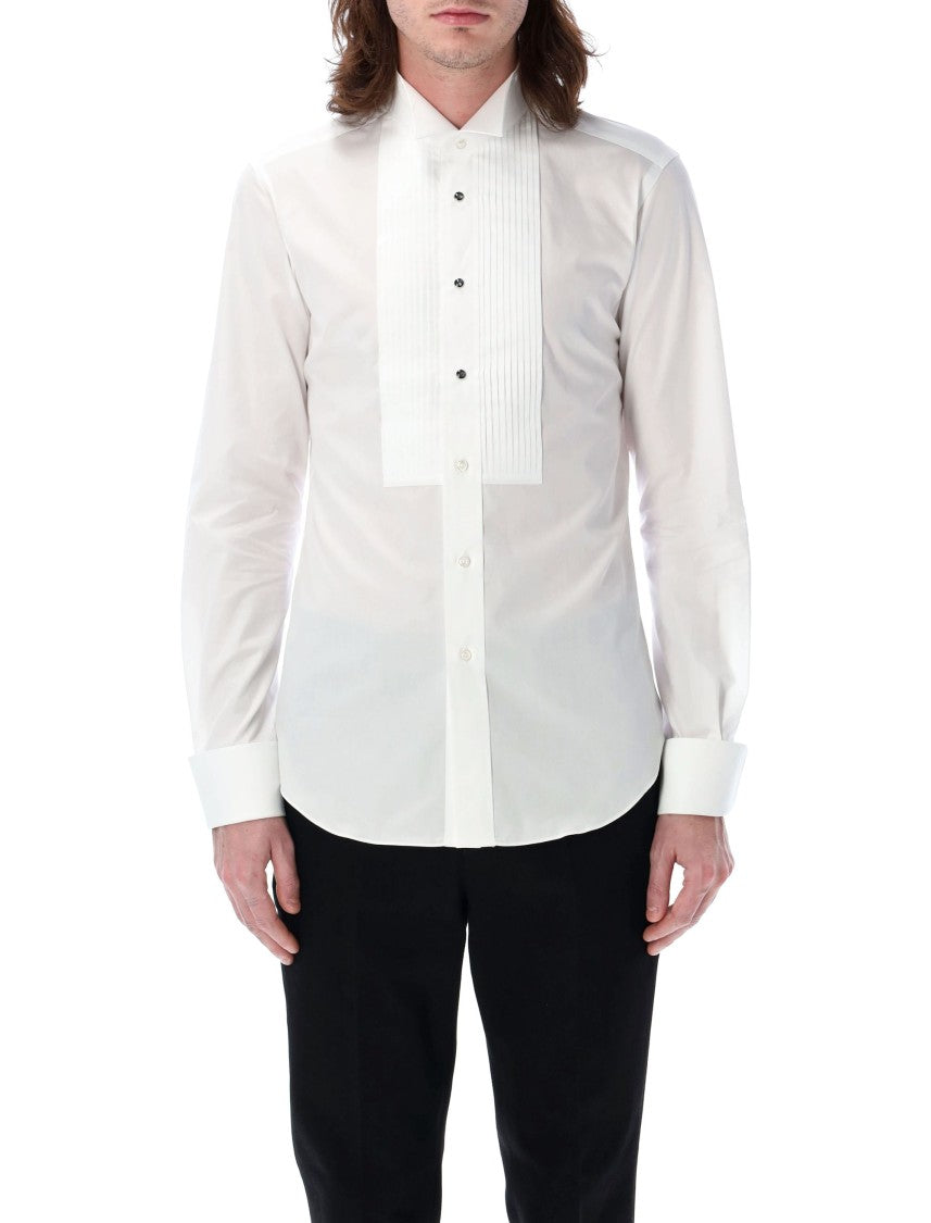 Junya Watanabe Smocking Shirt With Pleated Front And Structured Collar