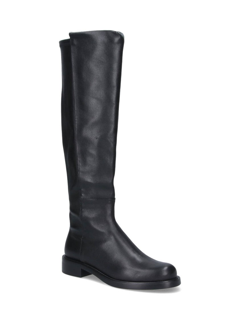 Stuart Weitzman Mid-Calf Boots With Smooth Finish And Rounded Toe