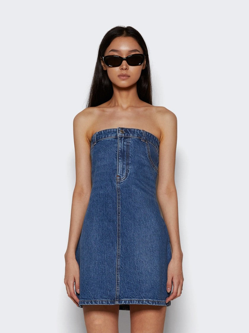 Alexander Wang Stretch Denim Tube Dress Deep Blue