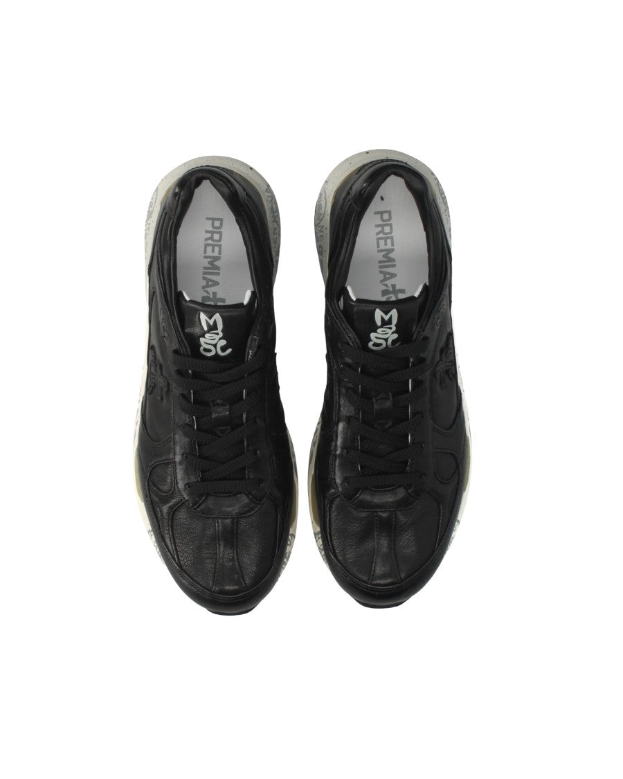 Premiata Black Mase Leather Sneakers