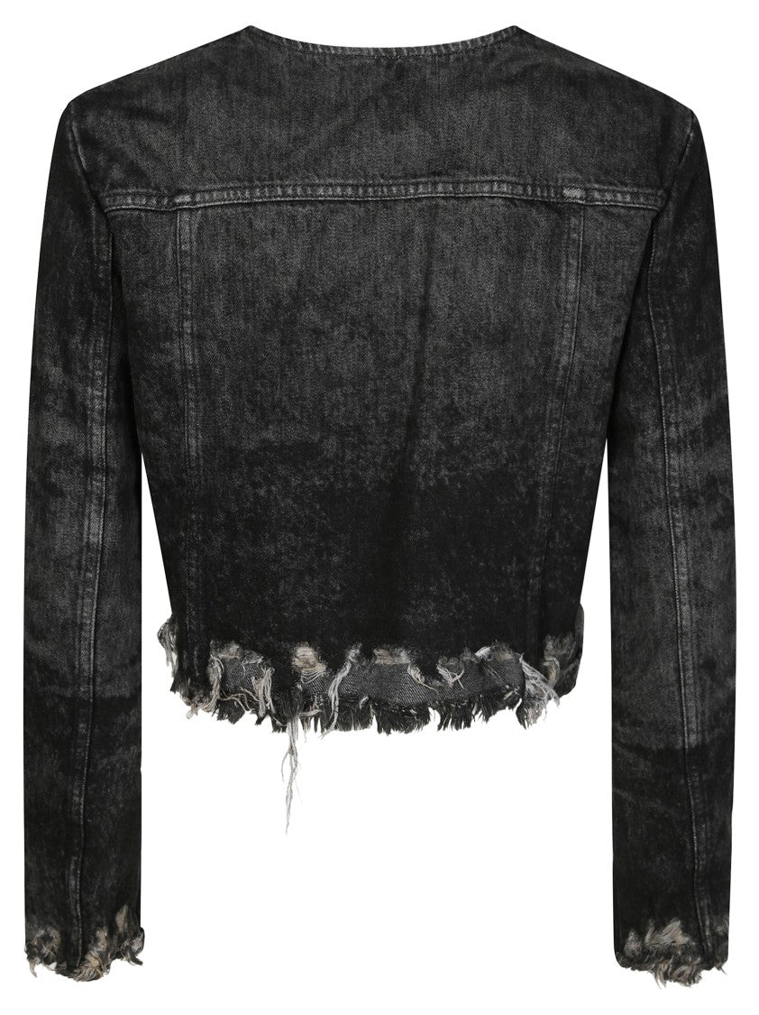 Diesel Streamlined Black Minimalist Jacket With High Collar