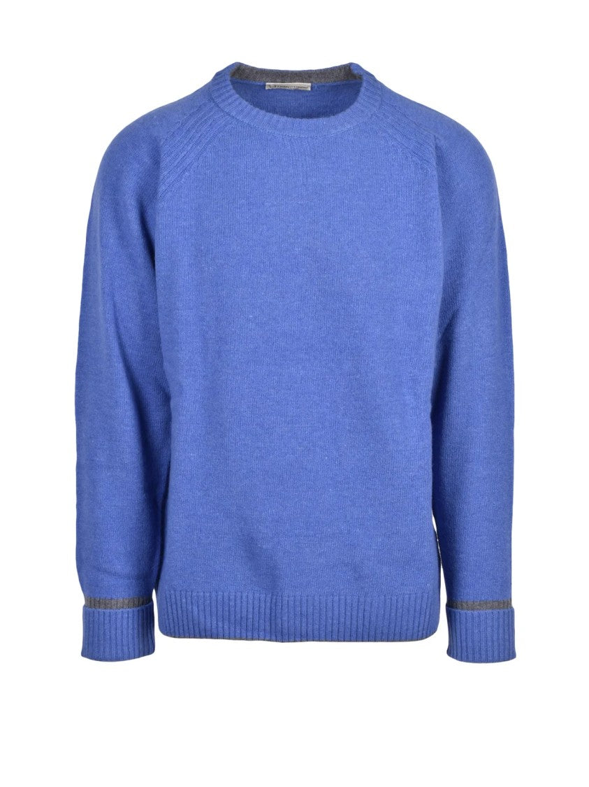 Cashmere Company P. Crew Neck Raglan Sweater With Soft Textured Finish