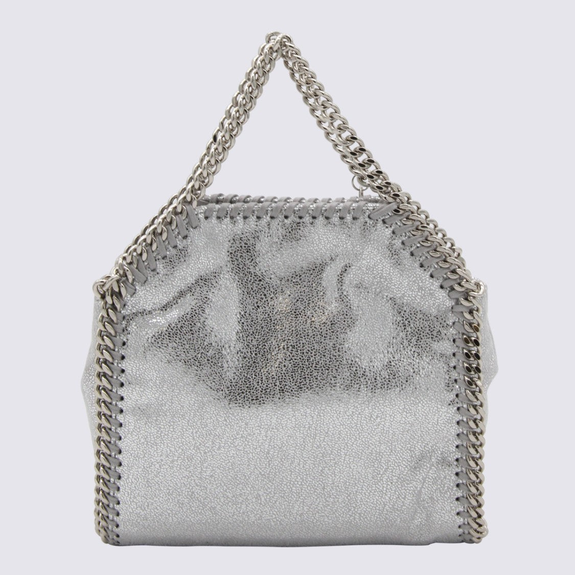 Stella Mccartney Silver Metal Faux Leather Falabella Micro Tote