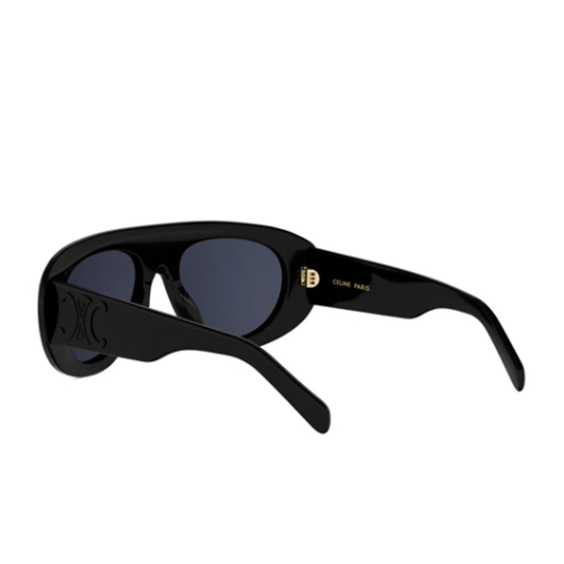 Celine Black Triomphe Stamp Acetate Mask Sunglasses