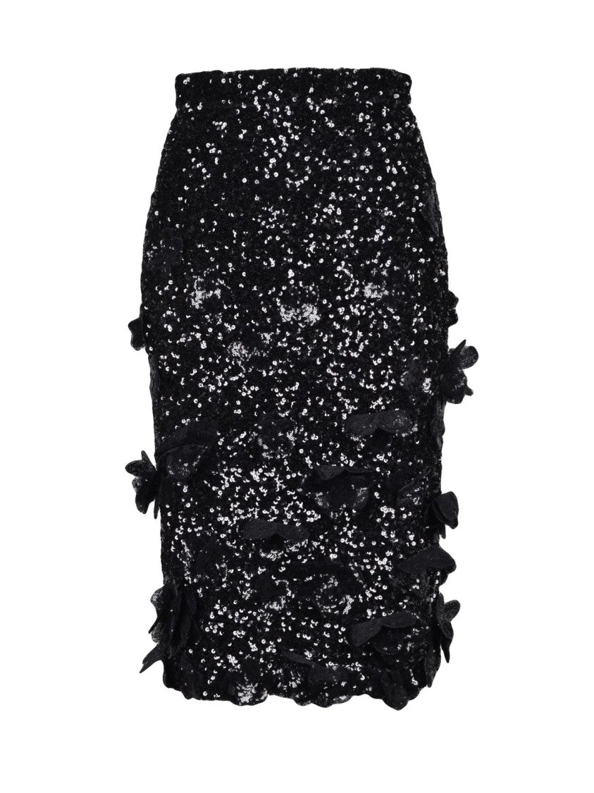 N°21 Black Polyester Women's Sequin Pencil Skirt