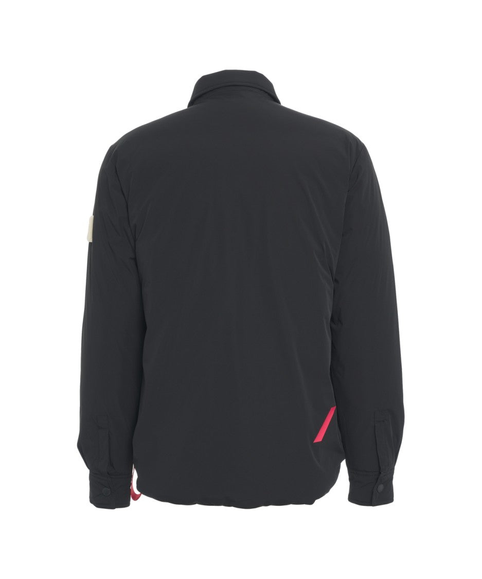 After Label Quilted Lightweight Overshirt With Classic Collar And Functional Pockets