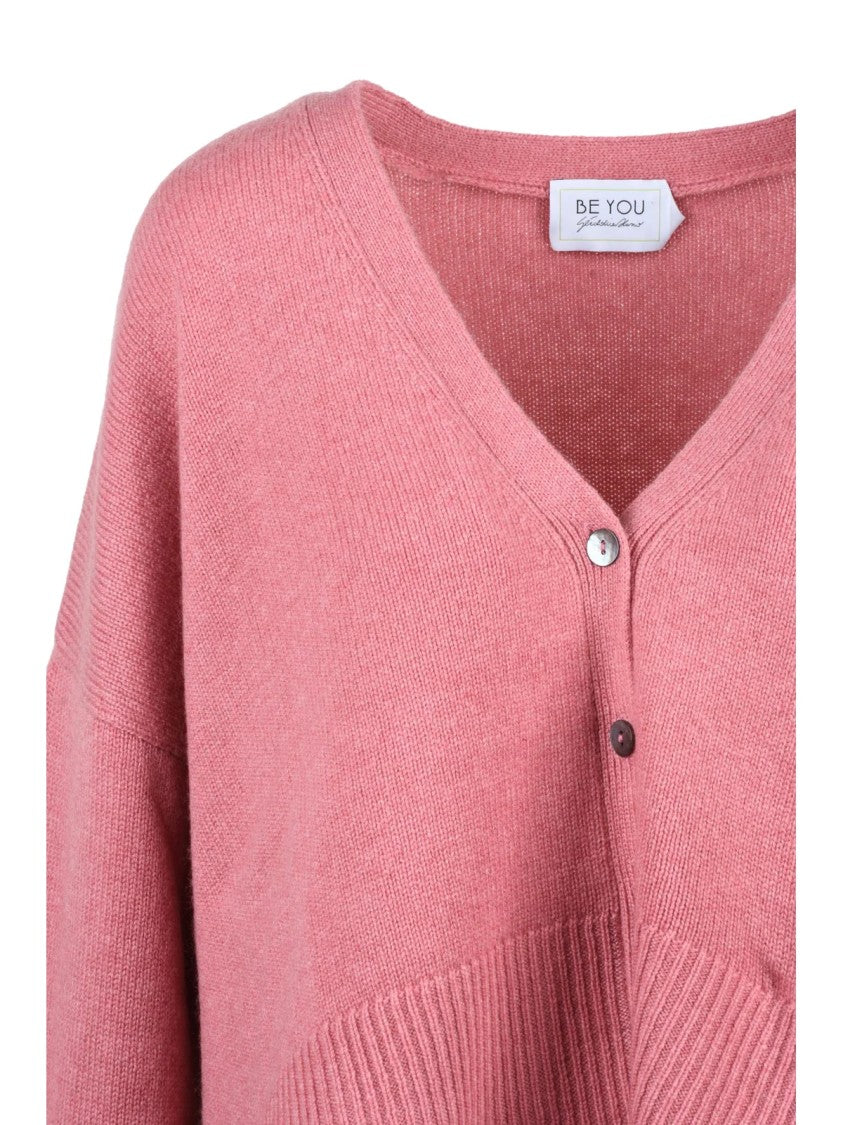 Be You Old Rose V-Neck Cropped Cashmere Cardigan