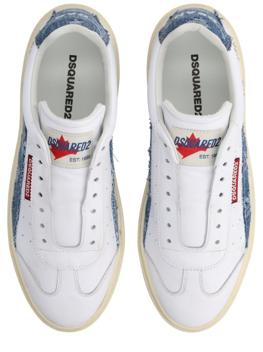 Dsquared2 Rider Leather Denim Accents Sneakers
