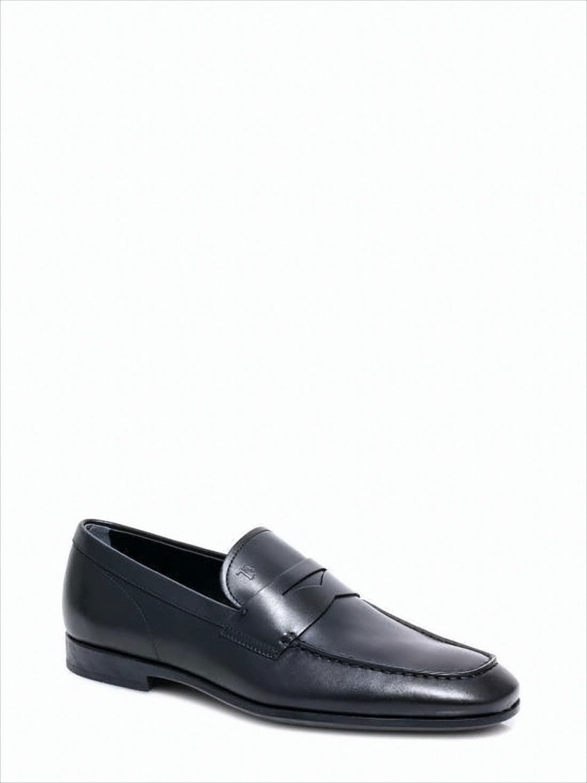 Tod's Polished Leather Loafers With Classic Penny Strap