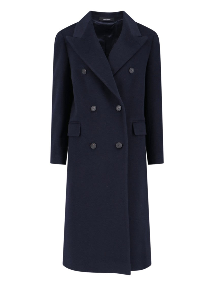 Tagliatore Jole Coat Midi Double-Breasted – Navy Blue