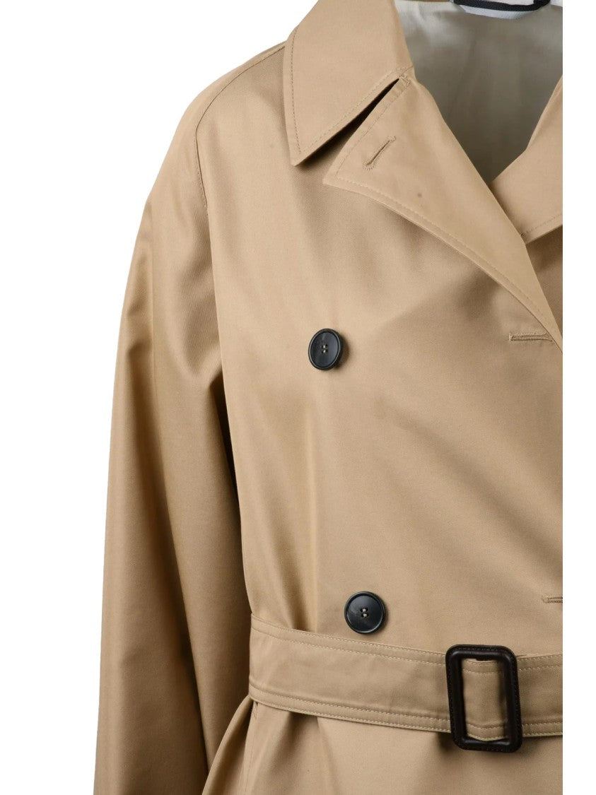 Max Mara Double-Breasted Unlined Cotton-Blend Trench Coat