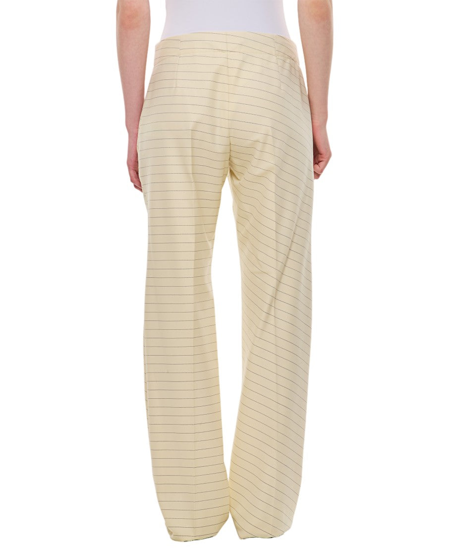 J. W. Anderson High Waist Straight Trousers With Low Welt Pockets And Pinstripe Design