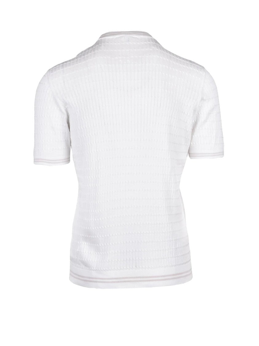 Eleventy White Cotton Crew Neck Underlayer