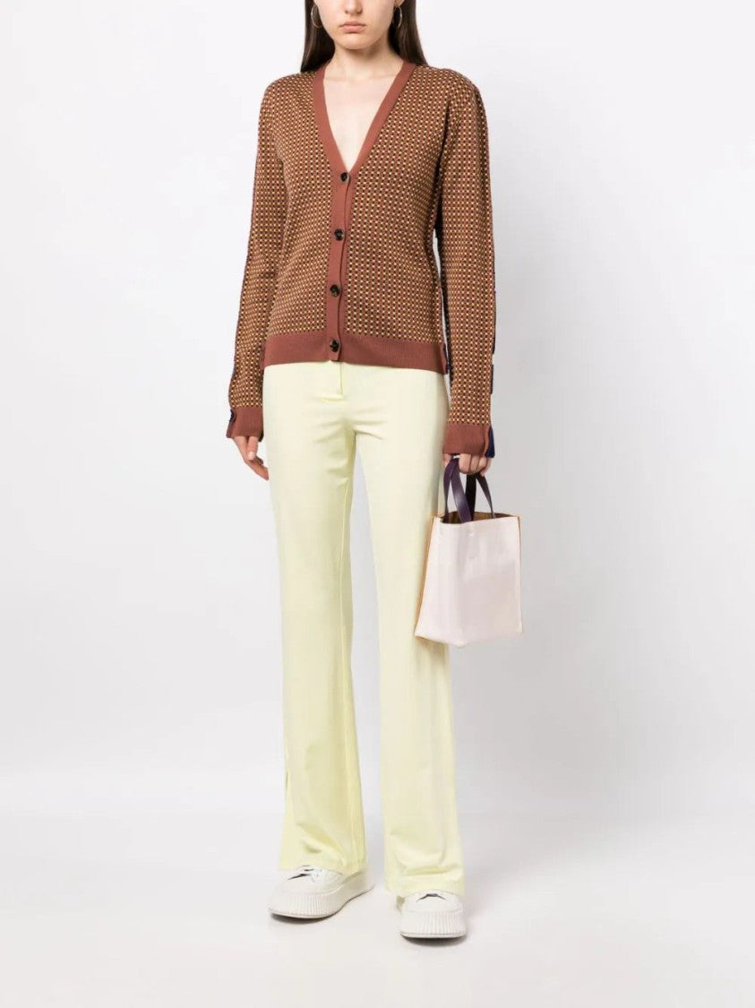 Marni Graphic-Print V-Neck Cardigan
