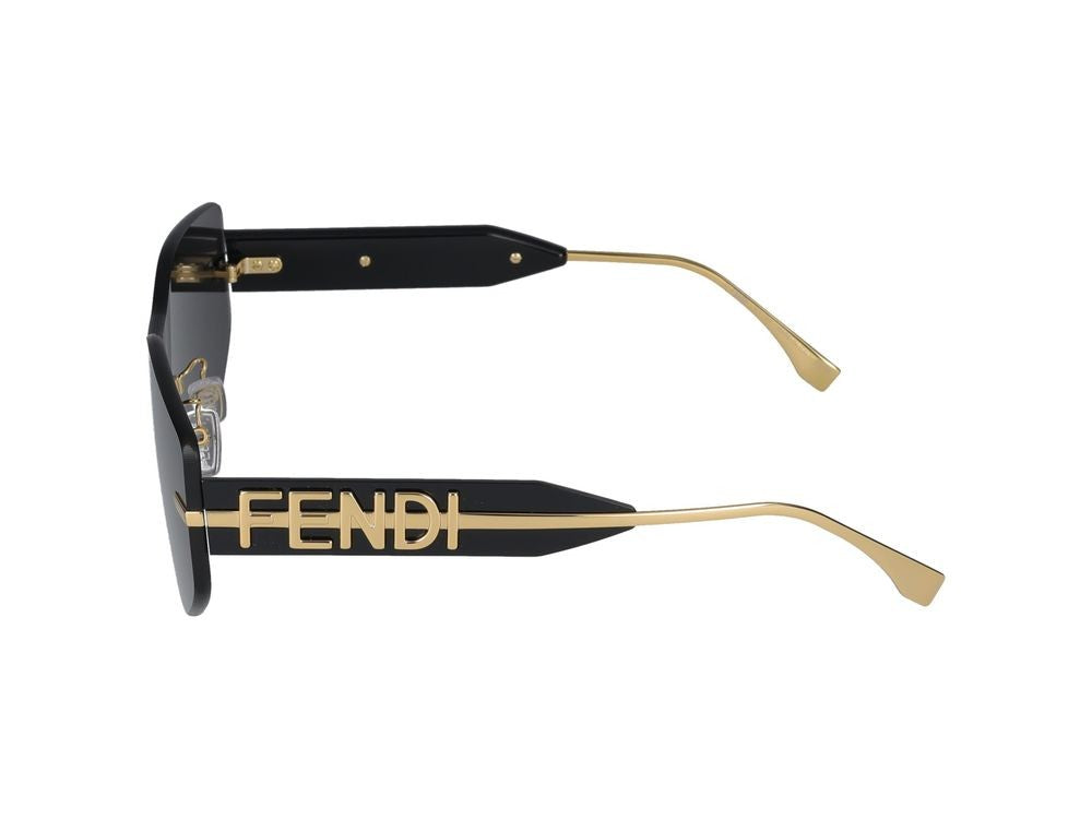 Maison Fendi Gold Fe40066u Geometric Sunglasses
