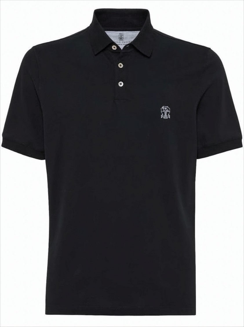 Brunello Cucinelli Short-Sleeve Polo Shirt With Traditional Collar