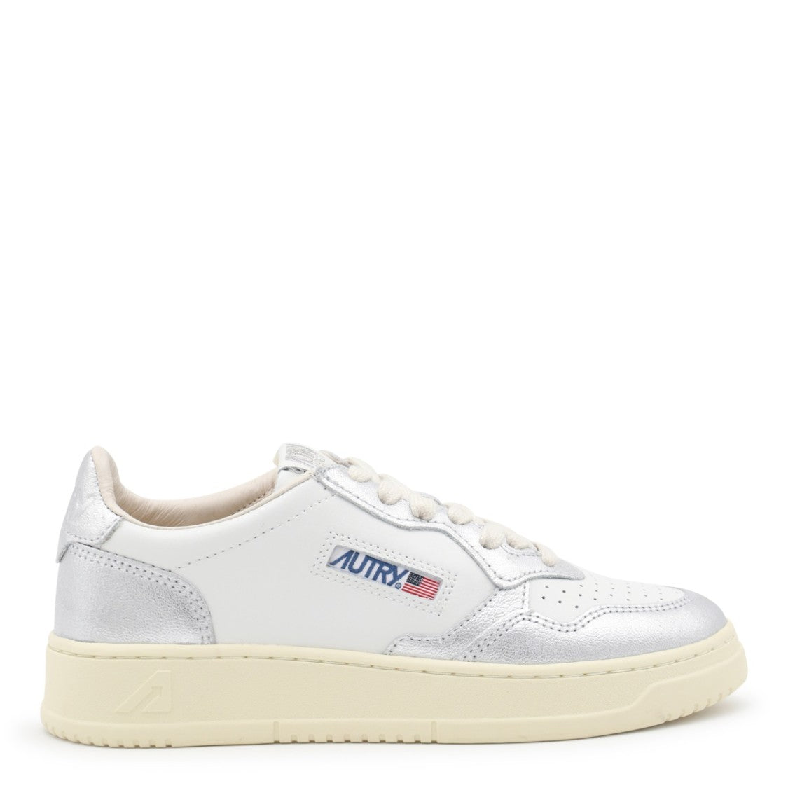 Autry White Leather Panelled Design Sneakers
