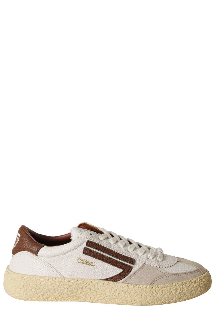 Puraai Cognac 1.01 Vintage Logo Details Leather Rubber Sneakers