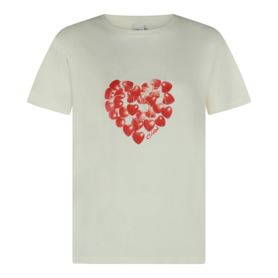 Chloé Short-Sleeved T-Shirt With Heart-Shaped Cherry Graphic