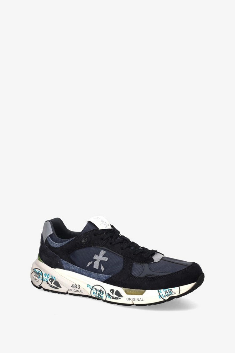Premiata Grey Mase25 Suede-Mesh Running Sneakers