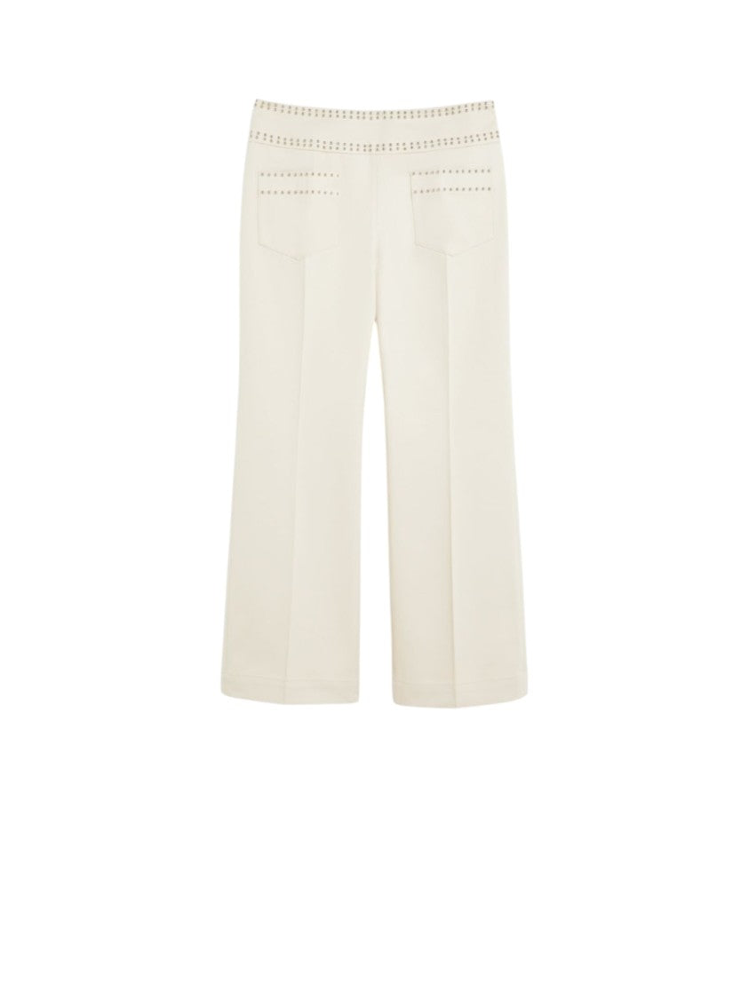 Max Mara Flared Leg Stretch Cotton Gabardine Pants