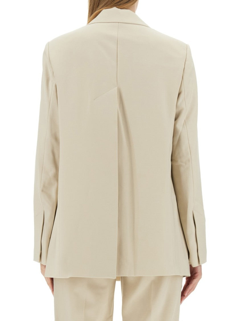 Helmut Lang Tailored Jacket With Notched Lapel And Distinctive Logo