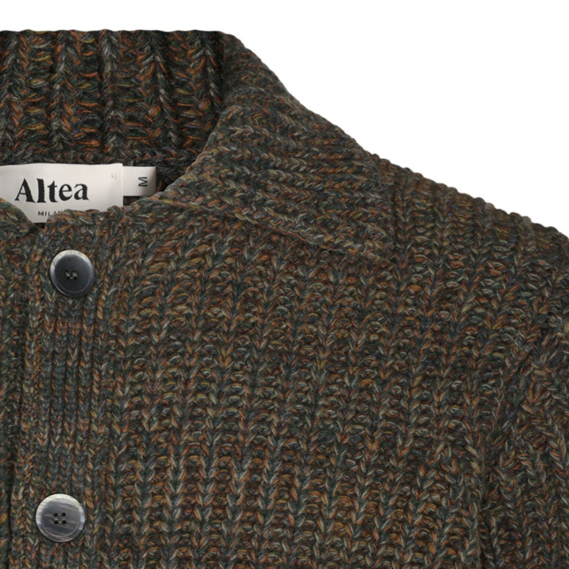 Altea Ribbed Collared Button-Up Cardigan