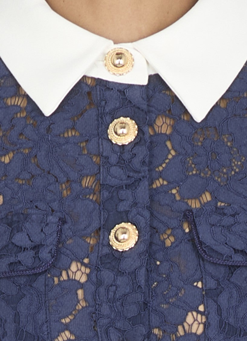 Self-Portrait Blue Lace Dress