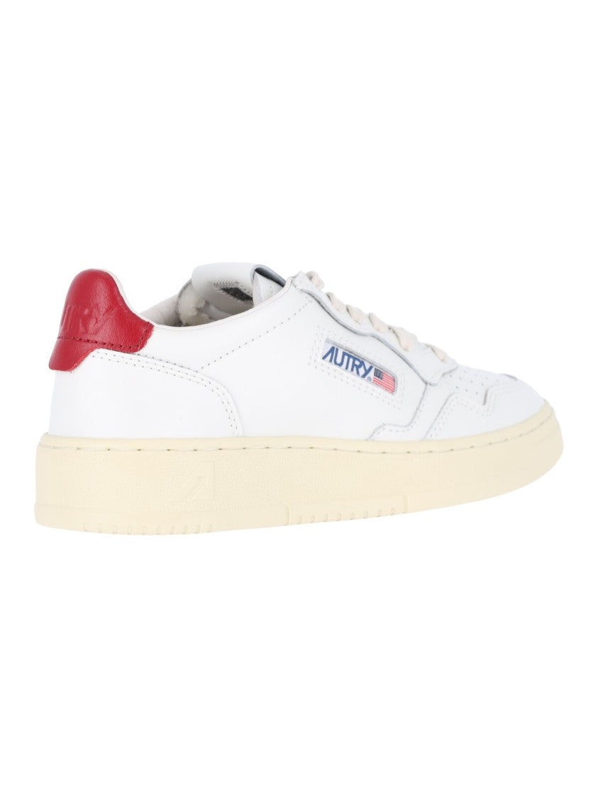 Autry White Medalist Leather Low-Top Sneakers