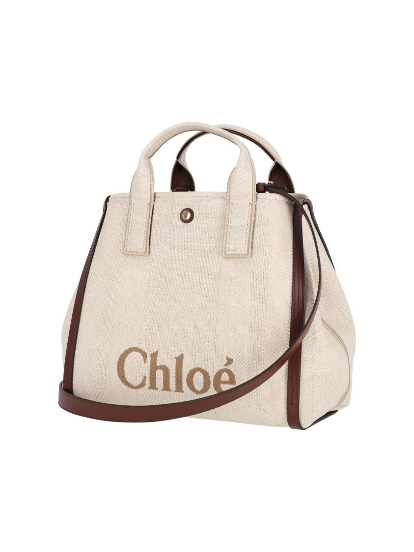 Chloé Structured Tote Bag With Leather Accents