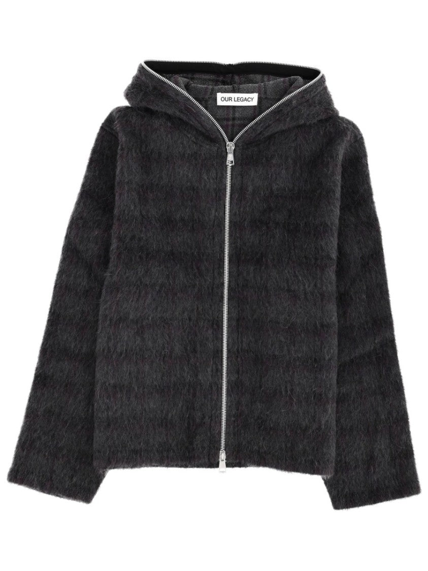 Our Legacy Neutrals Fuzzy Texture Cropped Hoodie