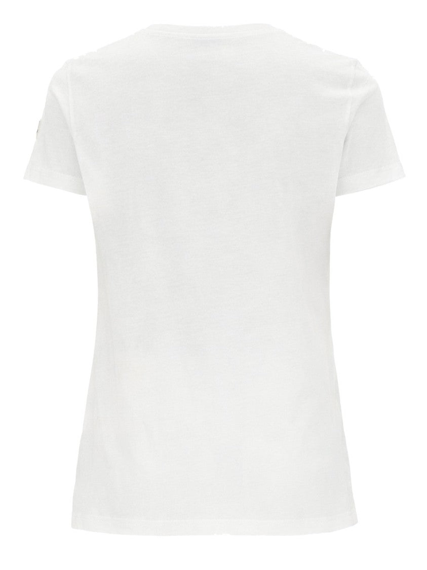 Moncler Minimalist White Cotton Logo T-Shirt