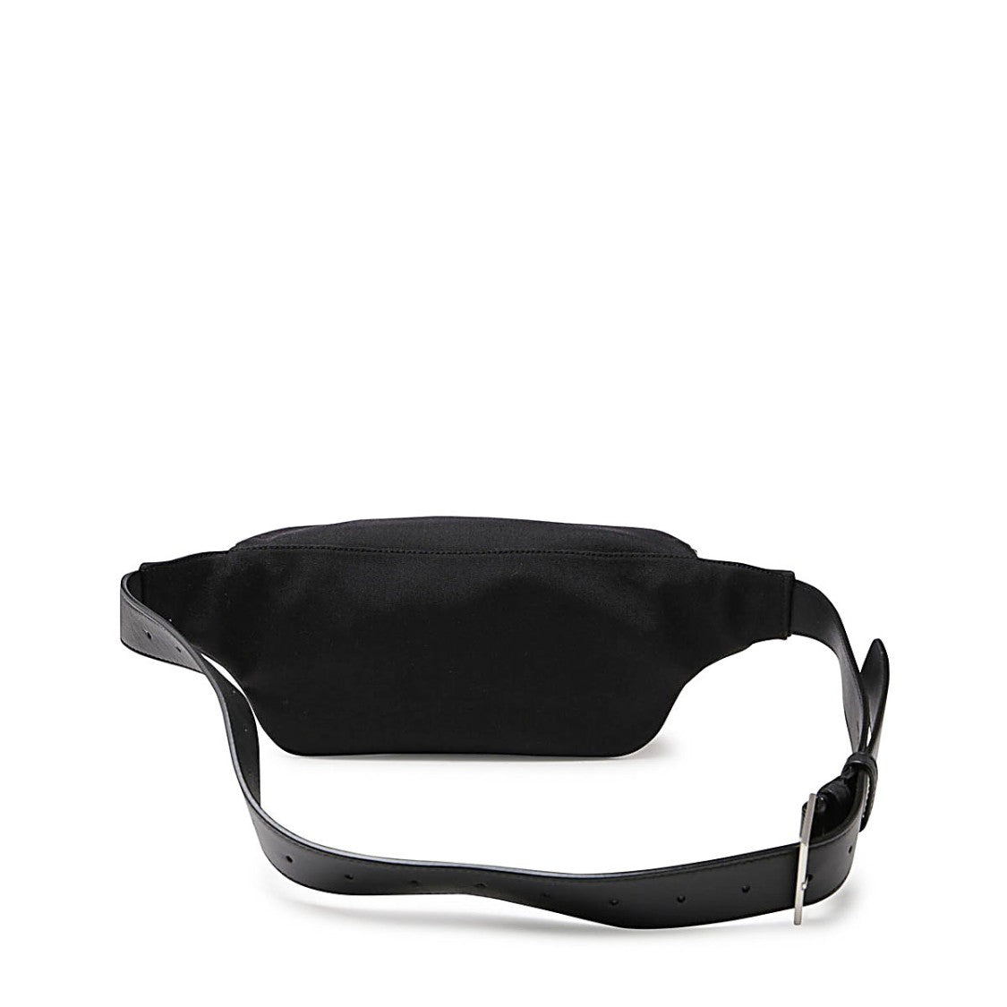 Saint Laurent Black Waist Bag With Silver Ysl Logo And Adjustable Strap