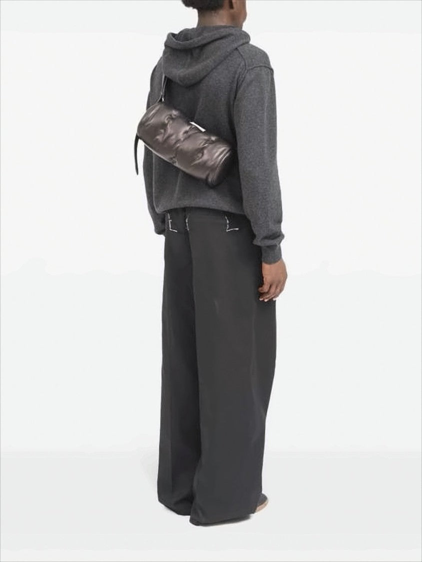 Maison Margiela Cylindrical Lambskin Leather Shoulder Bag With Adjustable Strap