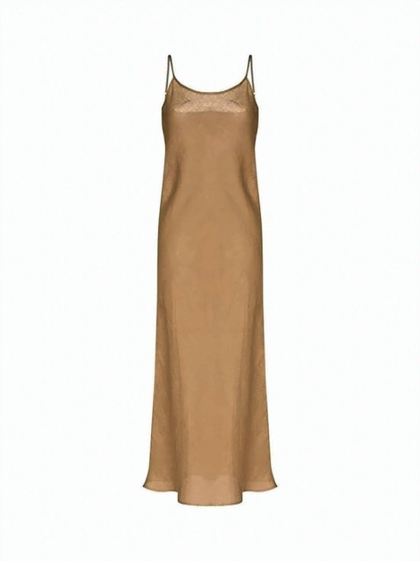 Baserange Linen Maxi Dress With Adjustable Spaghetti Straps