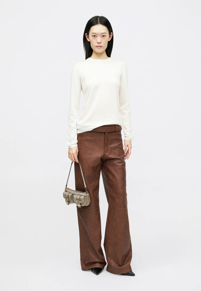 Max Mara Malesia Knit Top In Ivory White Wool-Cashmere Blend