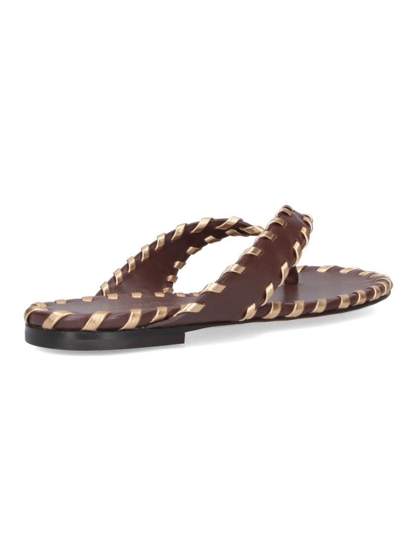 Gianvito Rossi "Shanti" Flip-Flop Sandals – Brown