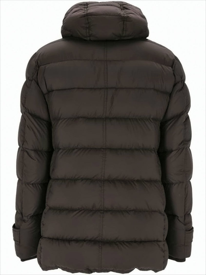 Herno Quilted Brown Padded Jacket With Hood