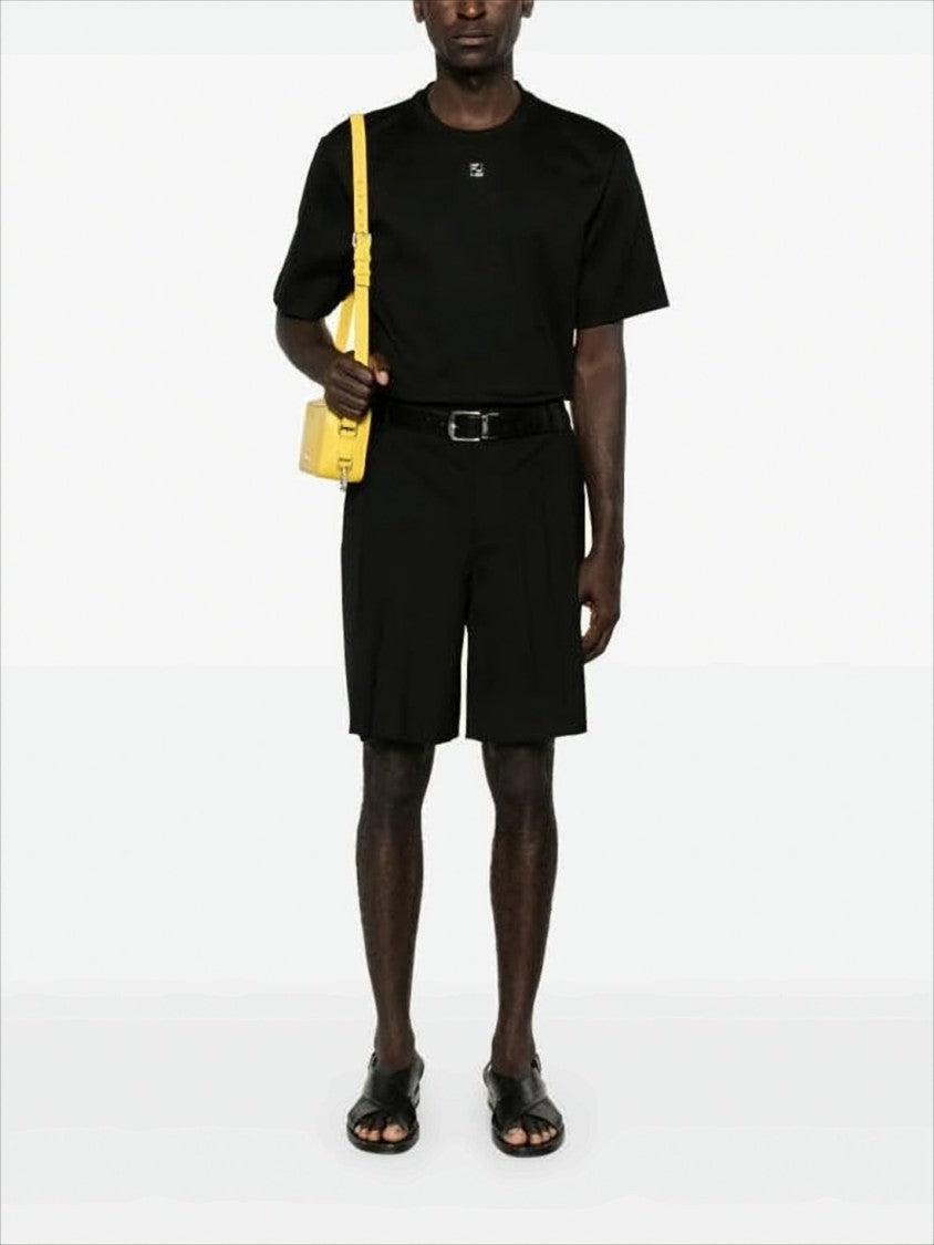 Fendi Relaxed Fit Black Cotton T-Shirt With Subtle Logo