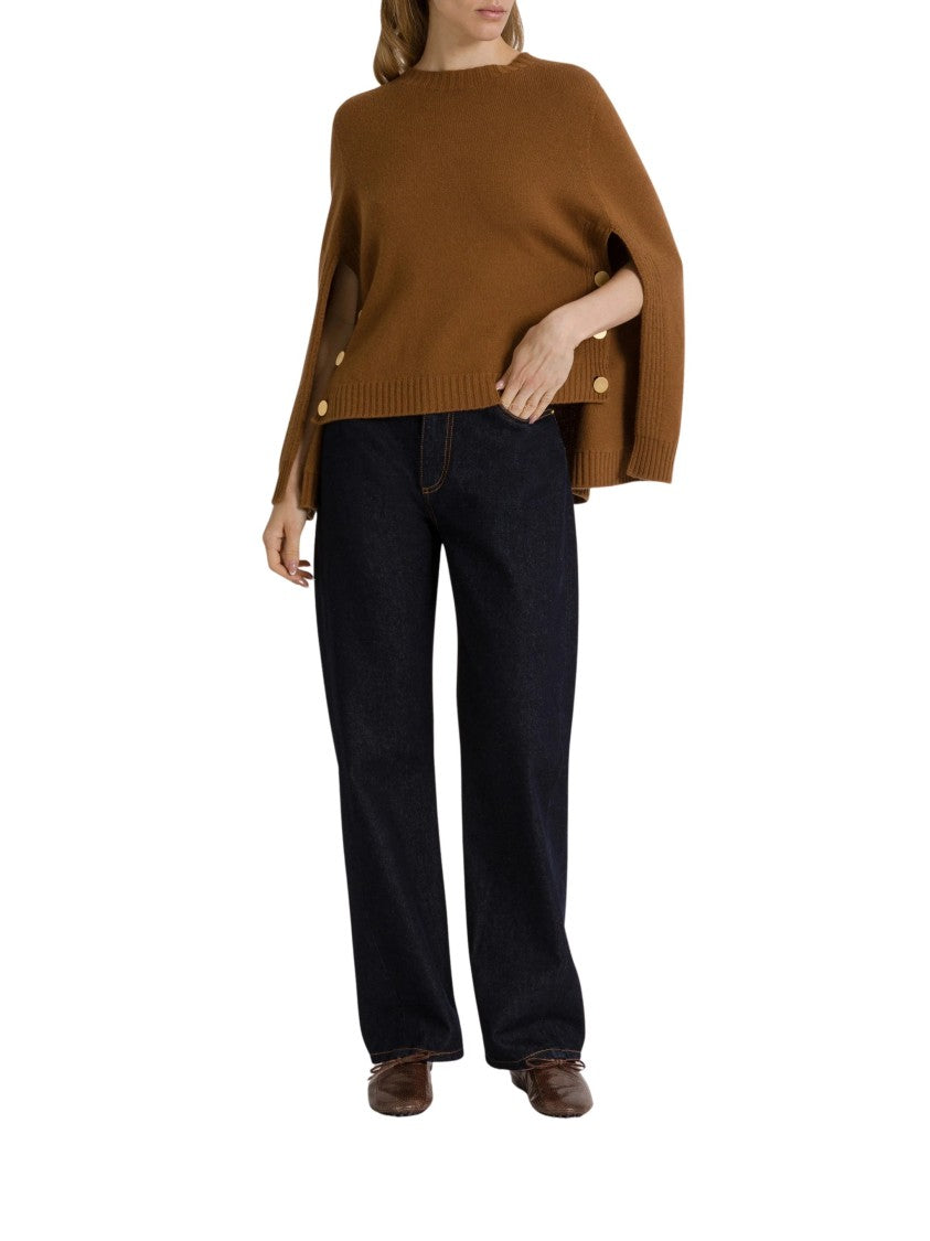 Alberta Ferretti Maglia Buttoned Wool-Blend Knit Sweater