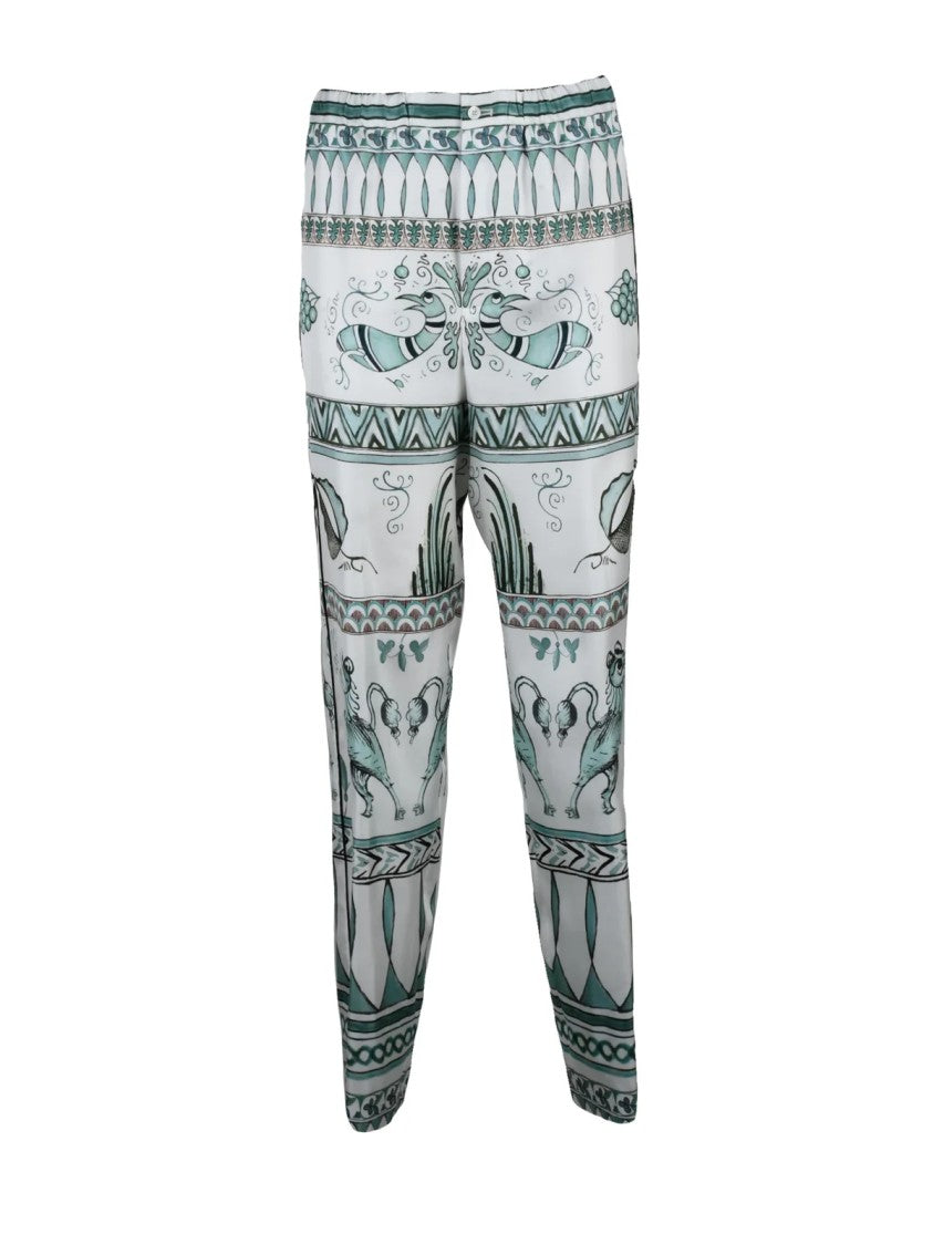 Fabiana Filippi Women's Silk Trousers - White/Green
