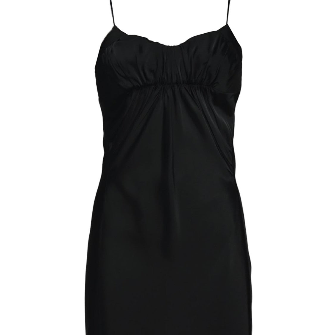 Jil Sander Black Viscose Satin Midi Slip Dress