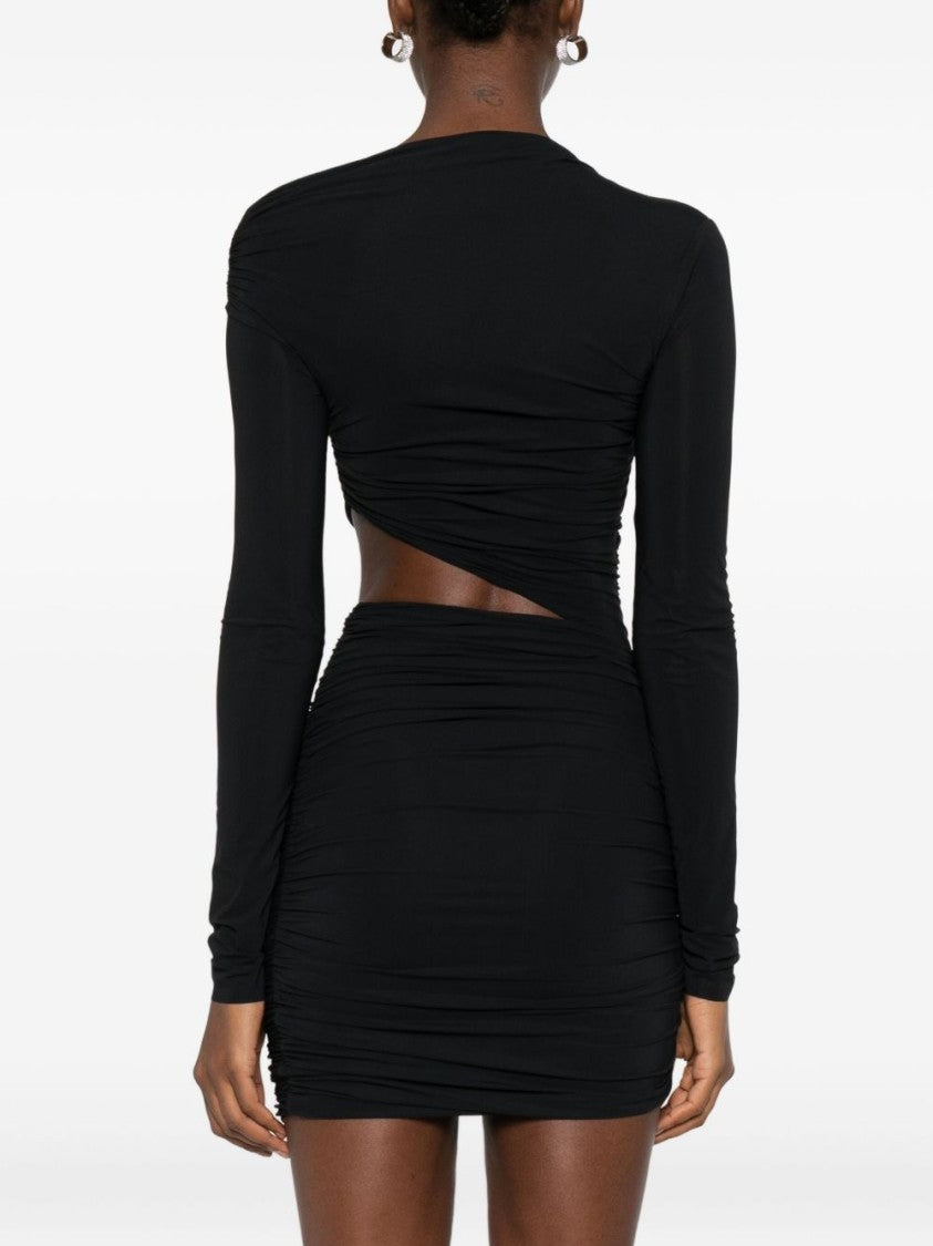 Amazuin Asymmetrical Mini Dress With Cut-Out Waist